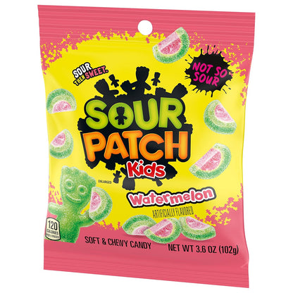 SOUR PATCH KIDS Watermelon Soft & Chewy Candy – Fat-Free Vegetarian After-School Snack for Kids 3-12