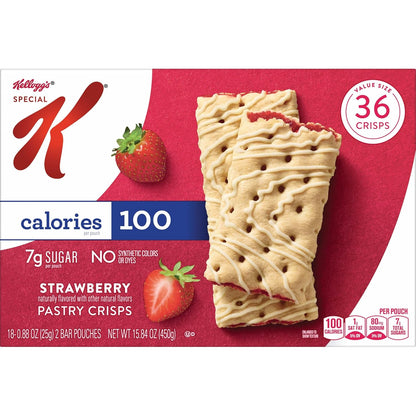 Special K Bar Pastry Crisps, Strawberry – Mess-Free Crisps for Outdoor Errands and Day Trip Snacking