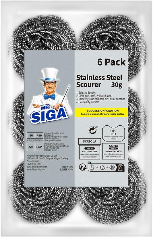 stainless steel scouring material, 30g per pad