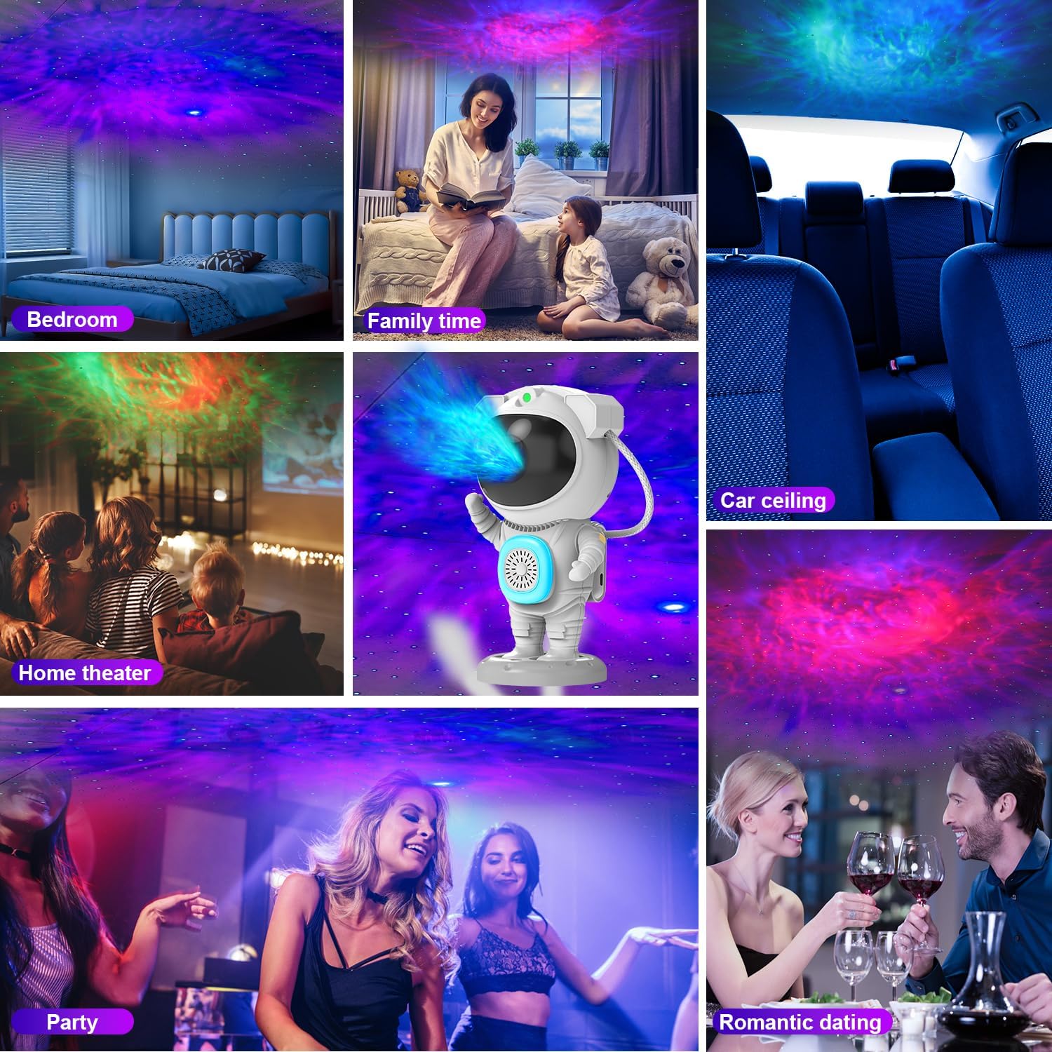 Star Projector Night Light with White Noise – Wind Down Routine Essential for Master Bedroom