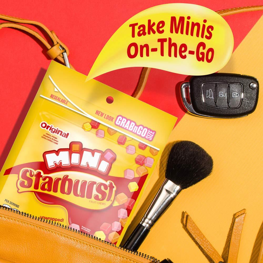 STARBURST Original Minis Chewy Candy – Camping & Hiking Trail Snack, Resealable 8oz Travel Bags