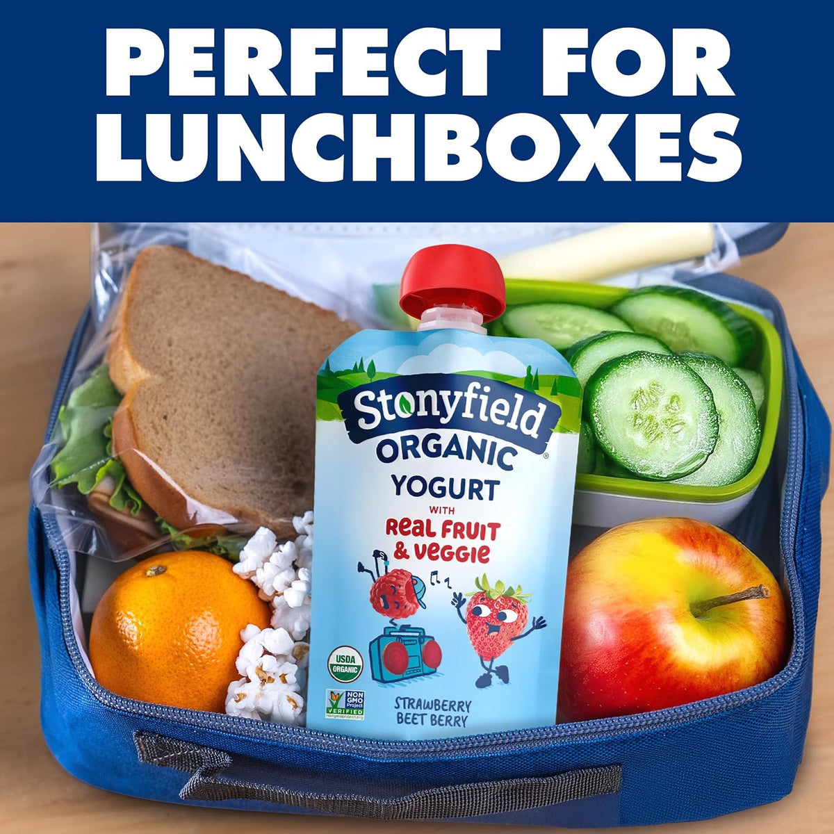 Stonyfield Organic Kids Probiotic Yogurt Pouch – Clean-Label Snack for Mindful Parenting, 5 Live Cultures Strawberry Beet Berry 3.5 oz