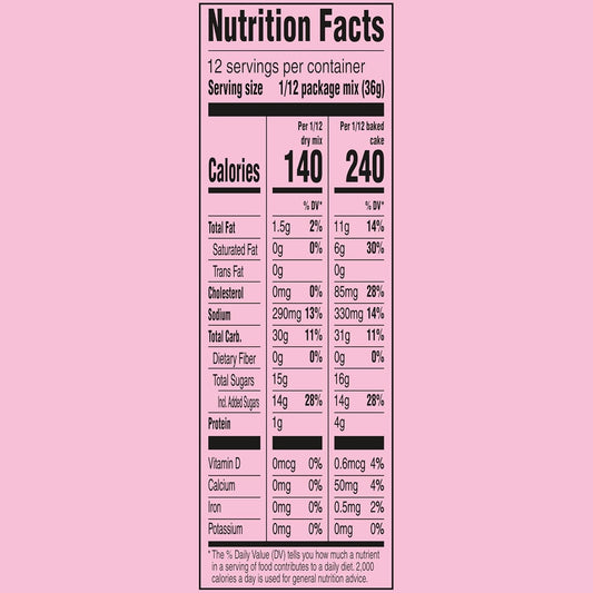 strawberry-flavored mix formulated for moist texture
