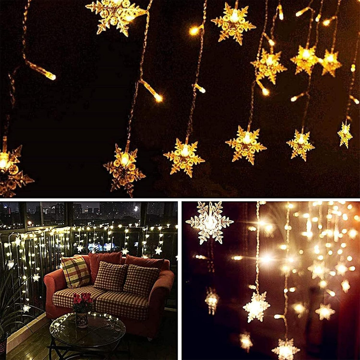 String Lights LED Curtain – Touch-Safe No-Flicker Night Light for Nursery, Bedroom, and Playroom, 96 LED