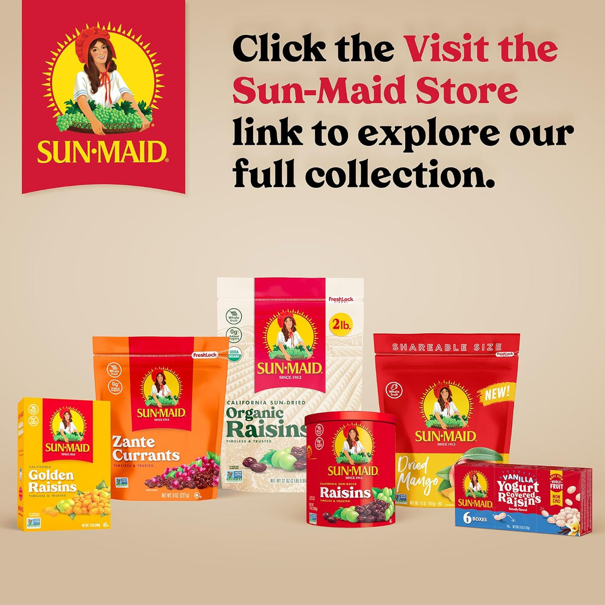 Sun-Maid Yogurt Covered Raisins – Back-to-School Snack for Children, Sun-Maid Single-Serve 1 oz Packs