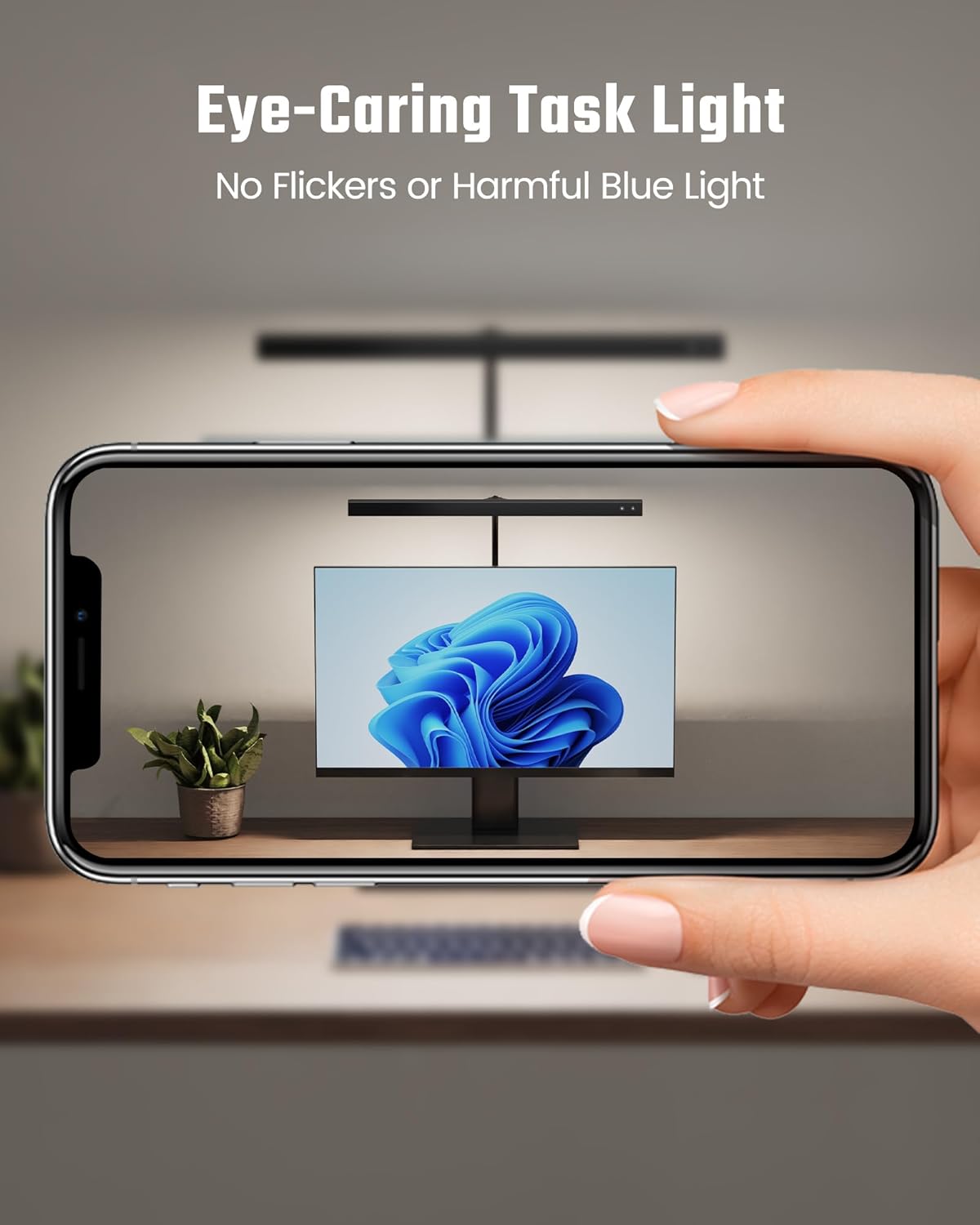 SUPERDANNY LED Desk Lamp – Office Desk Light with 45° Anti-Glare Beam, 3 Color Temps for Screen Work