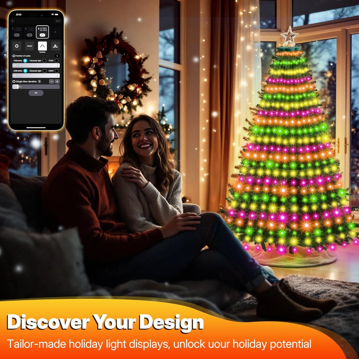 Surplife Flameless Cascading Lights – Cool-Run, No-Fire Holiday Decor for Homes with Toddlers and Pets