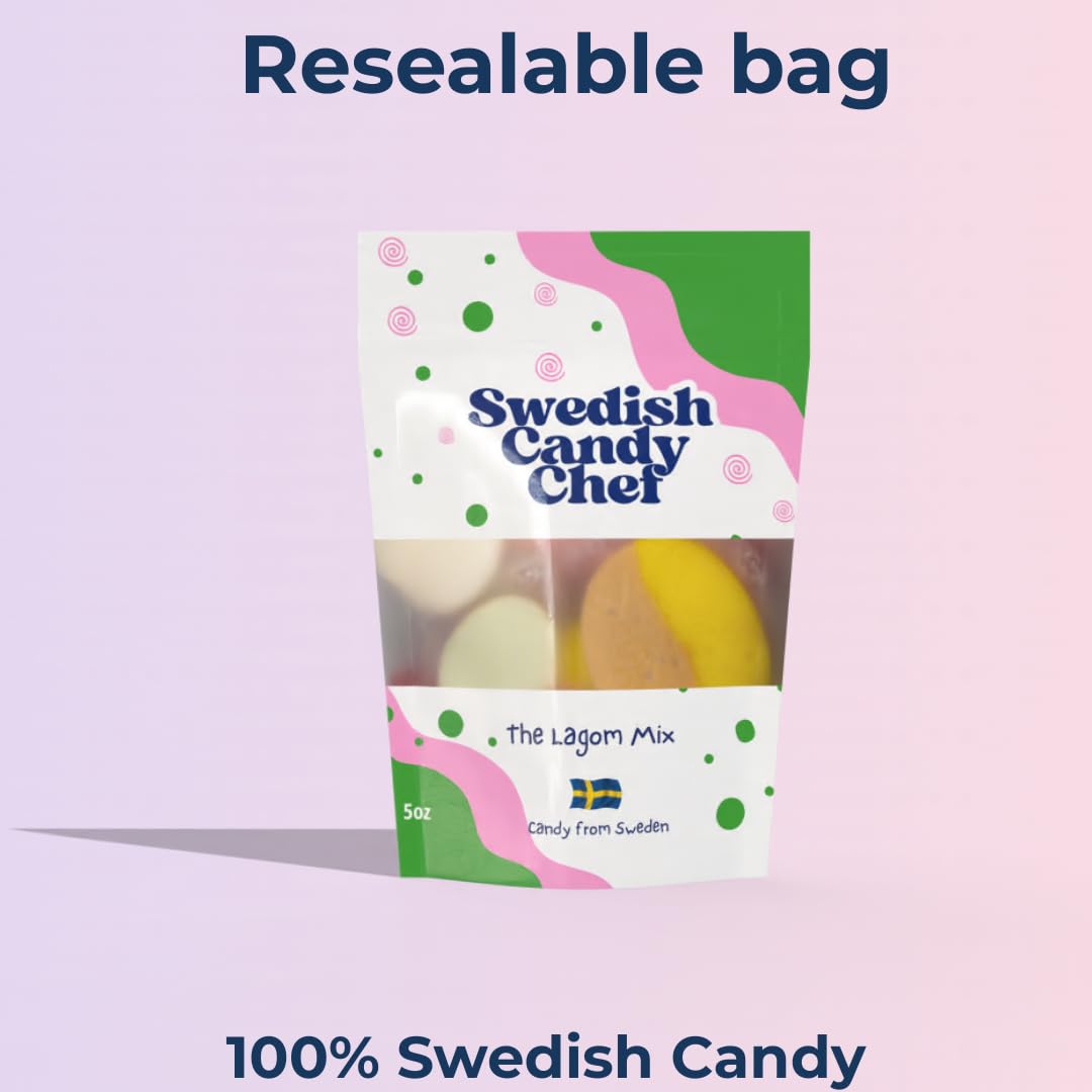 Swedish Candy Chef Lagom Mix - Holiday Stocking Stuffer and White Elephant Gift, Novelty European Candy Sampler 5oz