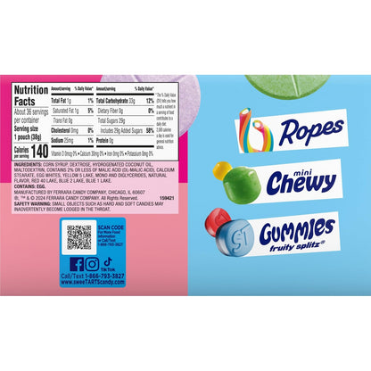 SweeTARTS Giant Chewy Candy – Retro-Style Get Well Soon Gift for Sweet and Tart Fans, 36 Count Box