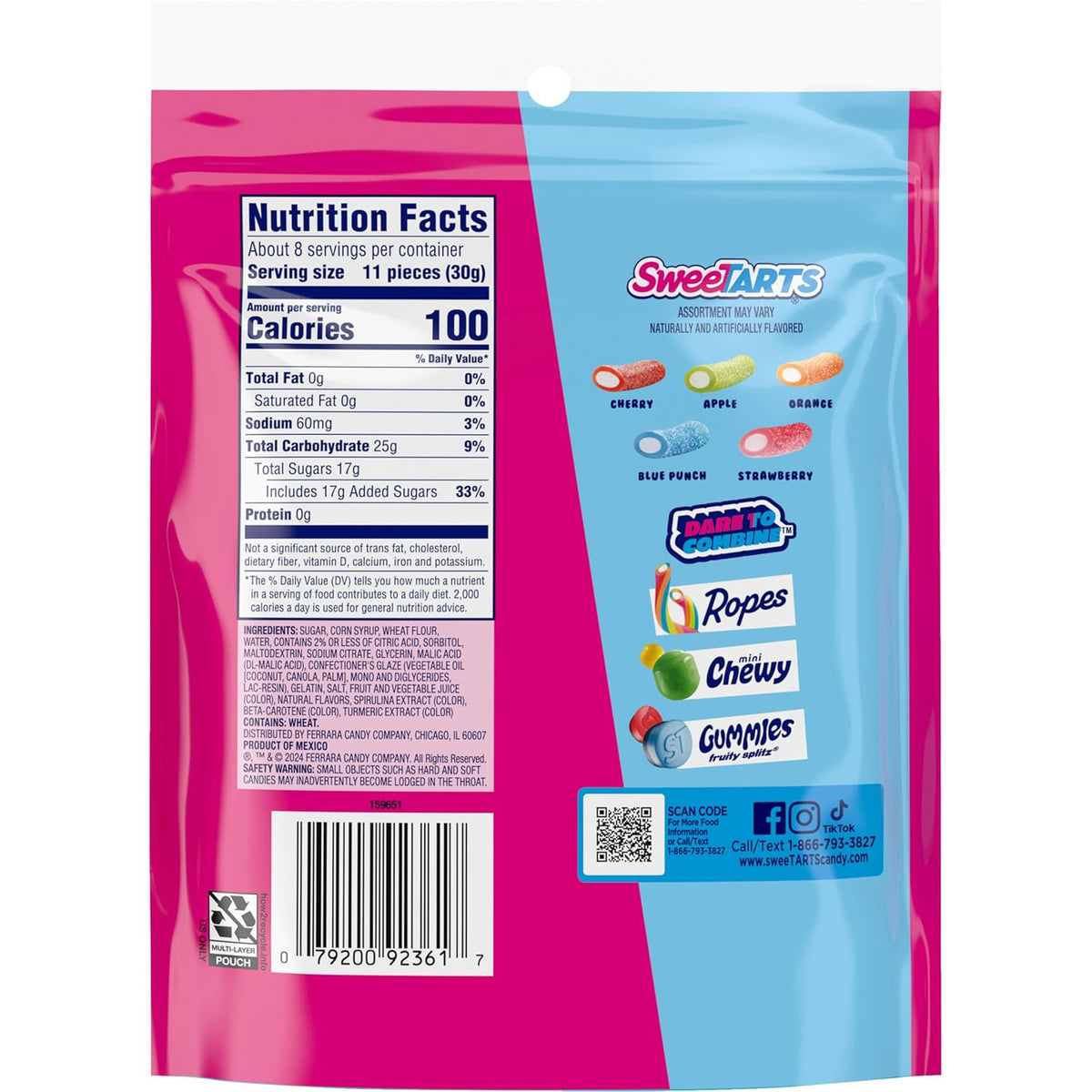 SweeTARTS Mini Chewy Candy – Picnic and Outdoor Party Candy, Mixed Fruit 12 oz