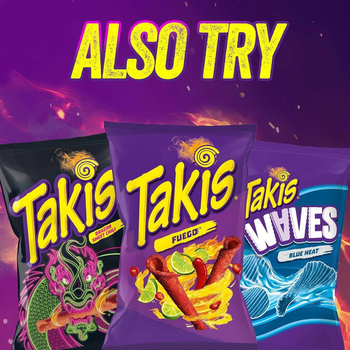 Takis Blue Heat 1 oz Bulk Pack - Holiday Gift Alternative for Hard to Shop for Teens and Road Trippers, 40 Single-Serve Bags