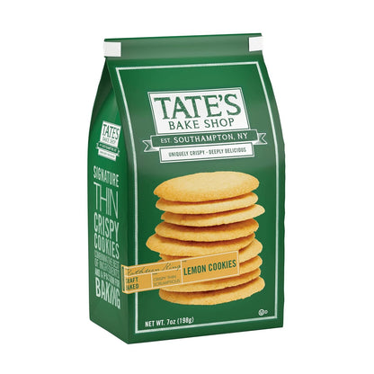 Tate's Bake Shop Gluten-Free Lemon Cookies, 7 oz – Guilt-Free Pantry Snack, Balanced Flavor Without Sugar Overload
