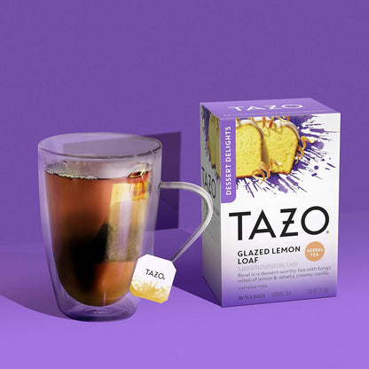 TAZO Glazed Lemon Loaf Herbal Tea – Steady Study Companion with No Caffeine Dip