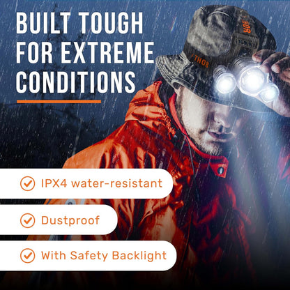 TDC Head Lamp Led Rechargeable - Roadside Safety Headlamp for Breakdowns and Nighttime Visibility