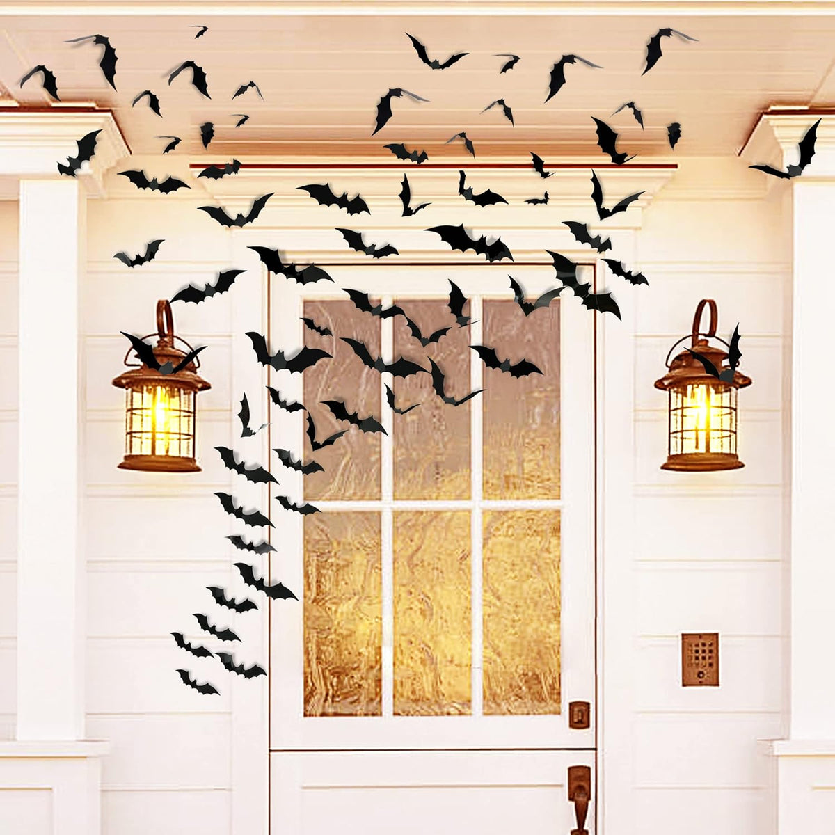 TDHDIKE Halloween Bats Decorations 140pcs Safe PVC Bat Wall Stickers for Kids Bedroom and Playroom DIY Family Craft