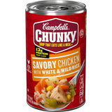 Campbell's Chunky Savory Chicken Rice Soup – Long-Lasting Pantry Essential for Home Meal Planning, 18.8 Oz Microwavable Can
