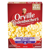 Orville Redenbacher's Movie Theater Butter Popcorn – Preservative-Free Microwave Snack for Self-Care Nights, 6 Microwave Bags