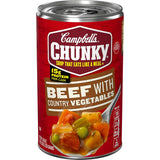 Campbell's Chunky Beef Soup – Quick Microwave Office Lunch for Busy Workdays, 18.8 Oz Can
