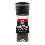 McCormick Black Peppercorn Grinder – No Refill Hassle for Daily Meal Routines, Built-In Grinder Top