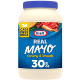 Kraft Real Mayo Creamy & Smooth Mayonnaise for Mindful Snacking and Lighter-Taste Keto Sandwiches, 30 fl oz Jar