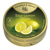 Cavendish & Harvey Sour Lemon Hard Candy Drops – Guilt-Free Indulgence, 99% Recyclable Tin for Conscious Snacking