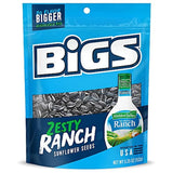 BIGS Sunflower Seeds Hidden Valley Zesty Ranch – Portable Snack for Fishing Docks and Lake Days, 5.35 oz