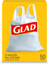 Glad 13 Gallon Unscented Garbage Bags, Diamond Stretch Design for Clutter-Free Homes