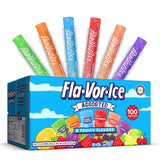 Fla-Vor-Ice Real Fruit Juice Bars – Diet-Friendly Flavored Ice for Sparkling Water and Tea, 100 Count Bulk Pack