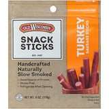 Old Wisconsin Turkey Sausage Snack Sticks – Resealable Pantry Staple for Home Office, Study Sessions, and Shift Work