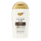 OGX Coconut Milk Moisturizing Shampoo, Shea Butter Scented Shampoo for Frizzy Hair, Mood-Boosting Scented Haircare, 25.4 fl. oz
