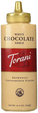 Torani White Chocolate Puremade Sauce – Luxury Dessert Finishing Sauce for High-End Patisserie & Specialty Drink Service, 16.5 oz (Pack of 4)