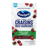 Ocean Spray Craisins 50% Less Sugar Dried Cranberries – Safe School Lunch Addition with No Artificial Flavors, 5 oz Pouches, 12 Pack