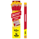 Slim Jim Giant Smoked Meat Sticks – High Protein Gym Bag Pick Me Up, 24 Pack