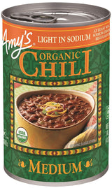 Amy's Organic Light Sodium Medium Chili 14.7 oz – Guilt Free Low Sodium Protein for Mindful Meal Prep