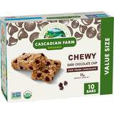Cascadian Farm Organic Chewy Granola Bars Dark Chocolate Chip – Non-GMO Indulgent Snack Without the Guilt, 10 Bars