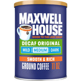 Maxwell House Decaf Original Medium Roast Ground Coffee – Heritage-Style Metal Canister for Traditional Dining Room Coffee Display, 29.3 oz Canister