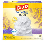 Glad ForceFlex Trash Bags – Self-Care Pantry Pick for Odor-Free Kitchen Cleanups, 13 Gal