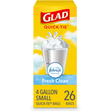 Glad Odor-Locking Small Trash Bags 4 Gallon Febreze – Bathroom and Nursery Liner That Keeps Air Safe and Fresh