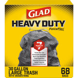 Glad ForceFlex 30 Gallon Trash Bags, Kid and Pet Friendly Heavy Duty Garbage Bags with Drawstring, Unscented, 50 Count