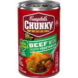 Campbell's Chunky Sirloin Burger Country Vegetables Soup – Kid-Friendly Pull-Tab Can for Lunch Boxes, Camping Trips, and Weekend Lunches