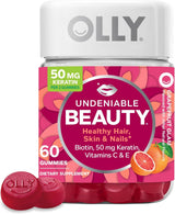 OLLY Undeniable Beauty Gummy – Holiday Stocking Stuffer for Women, Grapefruit Beauty Gummy 30 Day Supply