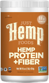 Just Hemp Foods Hemp Protein Powder Plus Fiber – Whole Food Plant Protein for Toddler Oatmeal Bowls, 16 oz