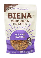 BIENA Chickpea Snacks - Plant-Based Crunchy Roasted Chickpeas for Kid Approved Lunchbox and Playdate Snacking - 5 Ounce Pack - Rockin' Ranch