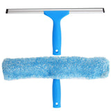 MR.SIGA 14" Window Squeegee and Microfiber Scrubber Combo - One Tool, Streak-Free Glass, Less Clutter