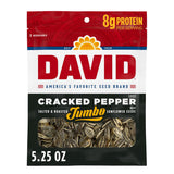 DAVID Cracked Pepper Sunflower Seeds – Lunchbox-Friendly Crunch for Sports Practice Snacks and On-the-Go Kids, 5.25 oz