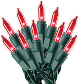 Holiday Pride Red Holiday String Lights - Christmas Gift for Her and Home Decor Lovers, 100 Count Green Wire