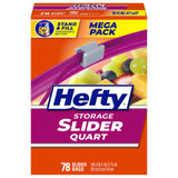 Hefty Slider Storage Bags, Quart Size, 78 Count – BPA-Free Food Storage for Nurseries, Playrooms, and Kids' Bedrooms