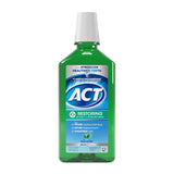 ACT Restoring Family-Size Fluoride Mouth Rinse 33.8 oz Alcohol-Free for Shared Households, Mint Burst Flavor