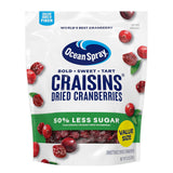 Ocean Spray Craisins 50% Less Sugar Dried Cranberries — Soft Chewy Berry Snack for Children Lunch Bags and Weekend Outings