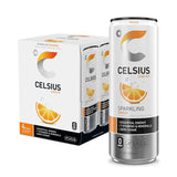 CELSIUS Sparkling Orange Functional Energy – Trail and Gym Ready Sparkling Drink for Active Lifestyle Consumers, Light Carbonation 12oz Can